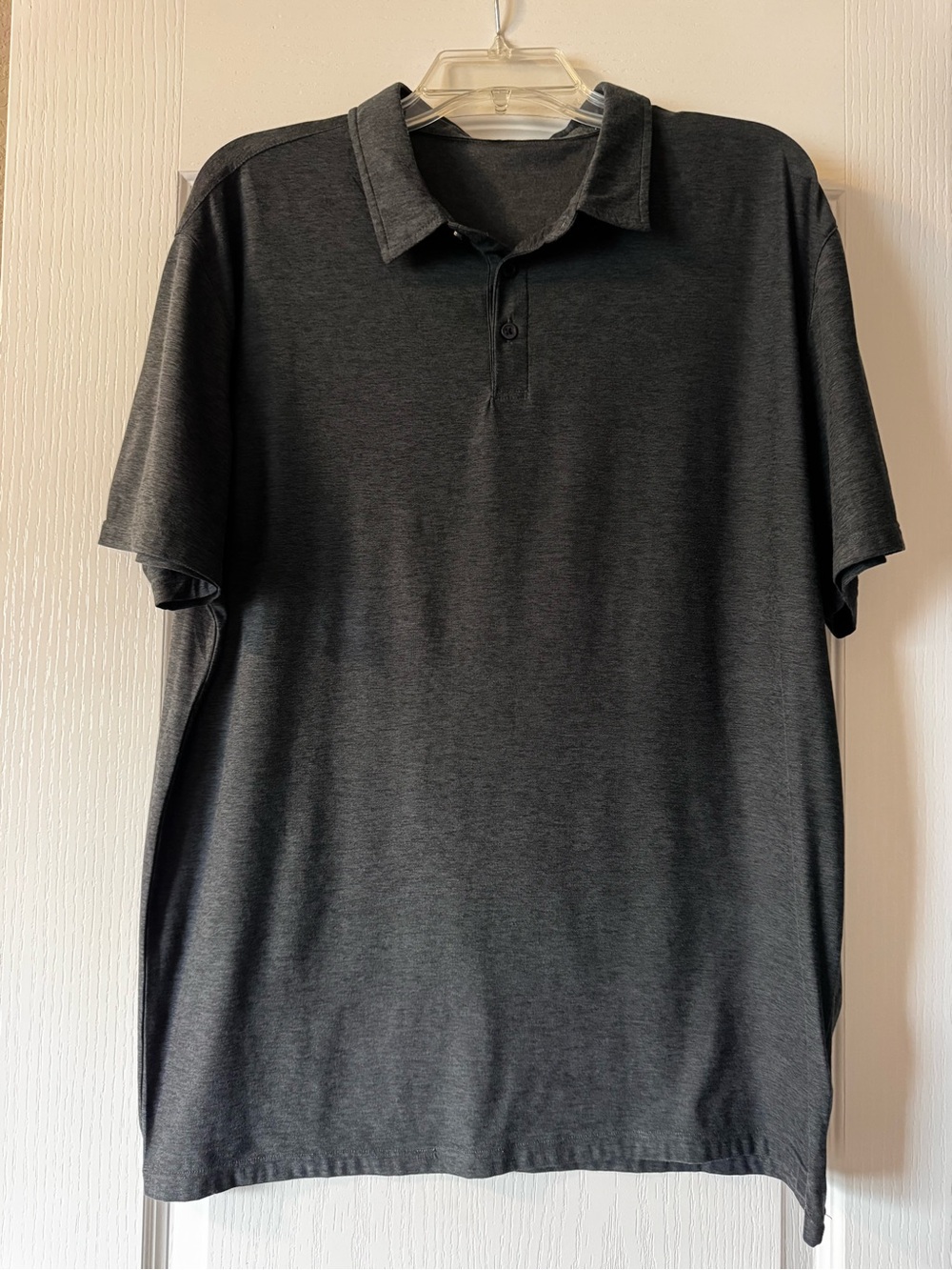 (2) Vuori Dark Heather Gray and Blue Polo Shirts